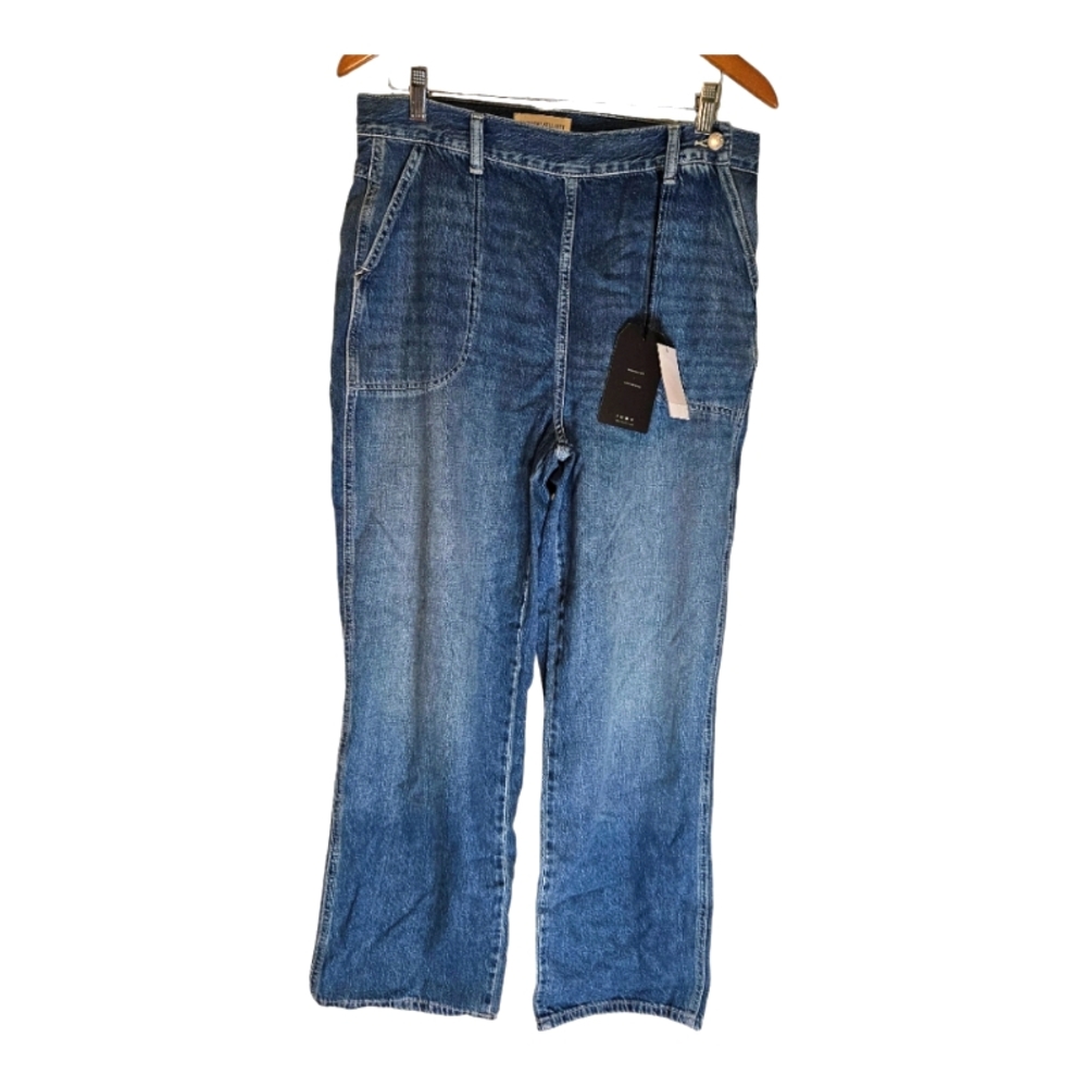 Current/Elliott Caliper Crop Wide Leg Jeans NWT 32